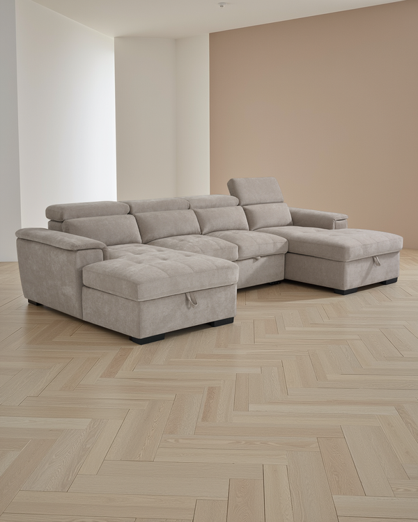 London Sofabed Beige U Shape Corner