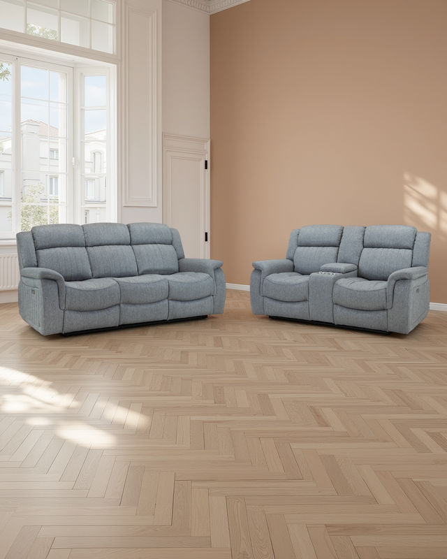 Belfast Recliner Sofa Grey 3+2 Seater