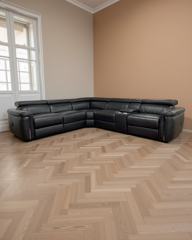 Vilnius Electric Recliner Sofa Black Large Corner