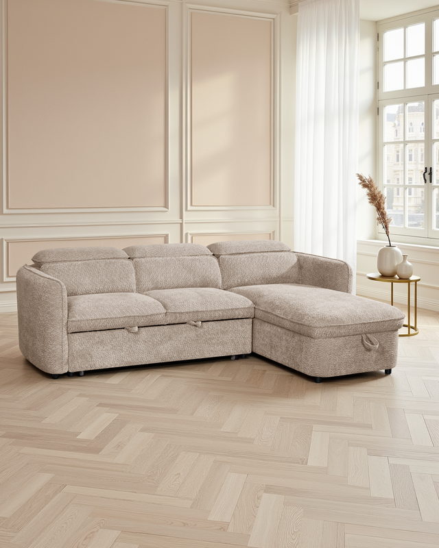 Vienna Sofabed Beige Universal Corner
