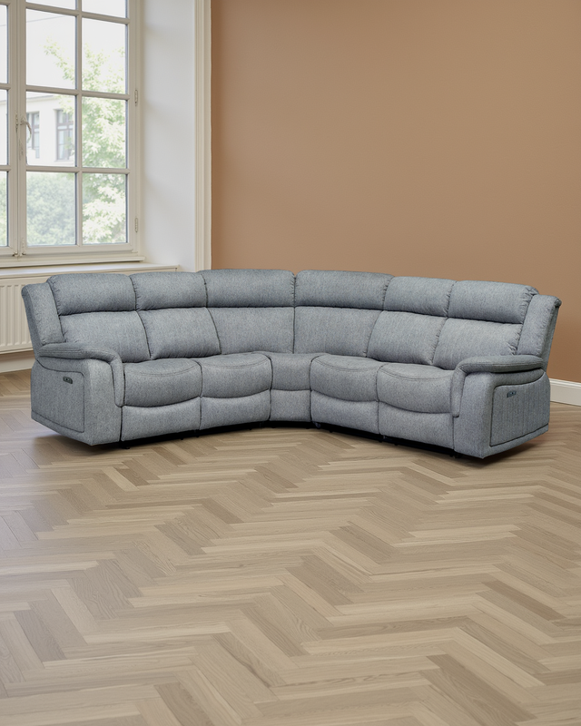 Belfast Recliner Sofa Grey Large Corner