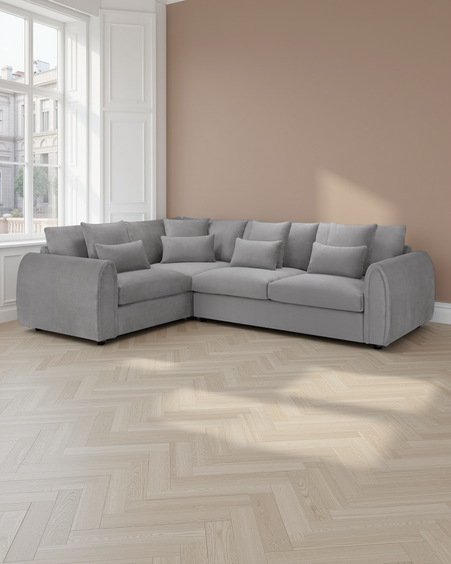 Edinburgh Sofa Grey Left Hand Facing Corner