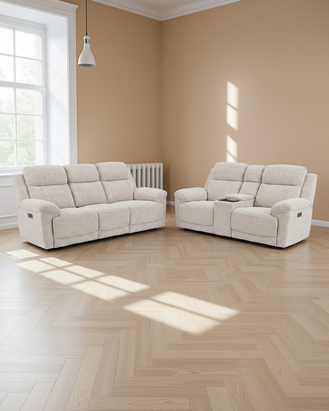 Cardiff Electric Recliner Beige 3+2 Seater