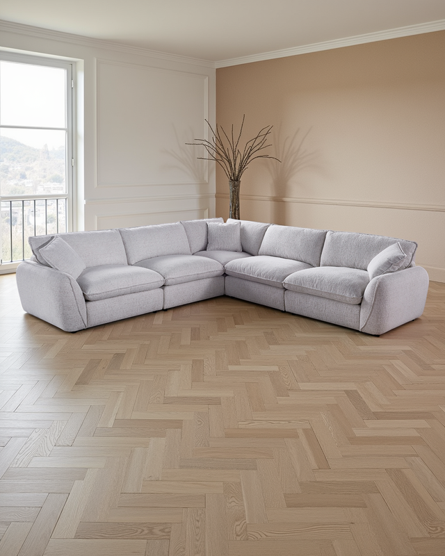 Milan Sofa Beige Large Corner