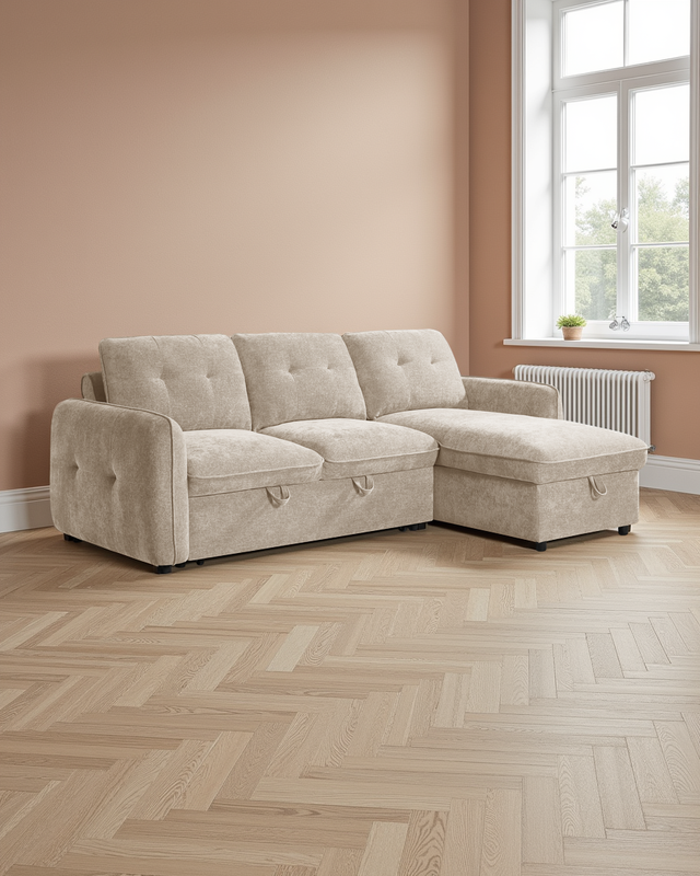 Liverpool Sofabed Beige Universal Corner