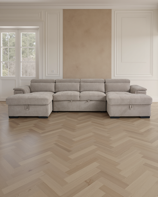 London Sofabed Beige U Shape Corner