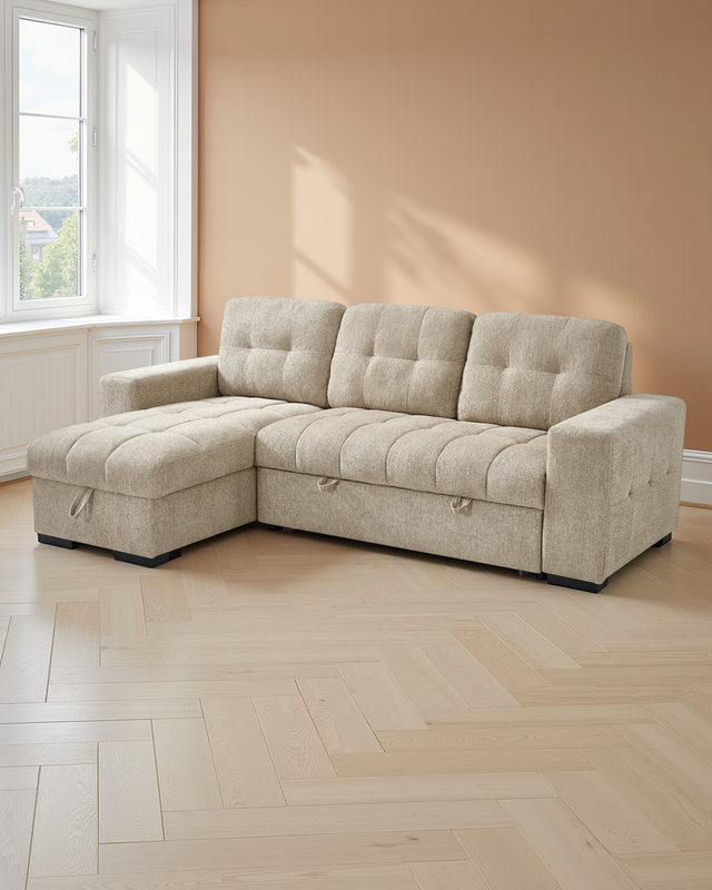 Oslo Universal Corner Sofabed Beige