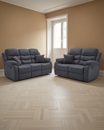 Geneva Manual Recliner Sofa Black 3+2 Seater