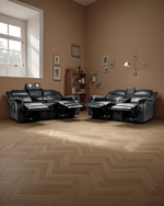 Porto Tech Recliner Sofa Black 3+2 Seater
