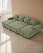 Warsaw Sofabed Green U Shape Corner