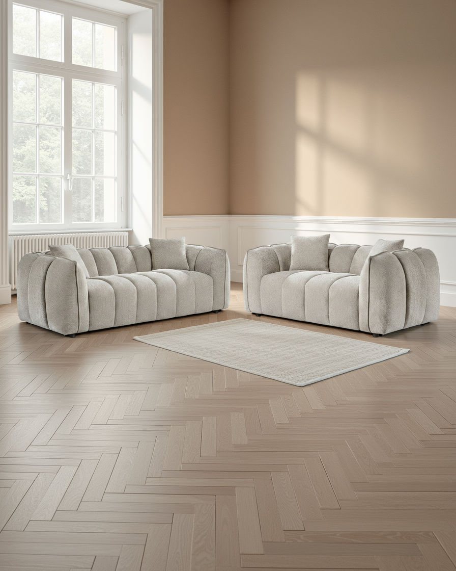 Frankfurt Sofa Beige 3+2 Seater