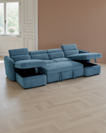 Vienna Sofabed Blue U Shape Corner