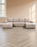 Helsinki Luxury Beige U Shape Corner Sofabed