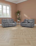 Porto Tech Recliner Sofa Grey 3+2 Seater