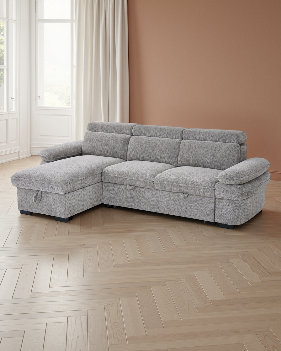 Valencia Sofabed Grey Universal Corner