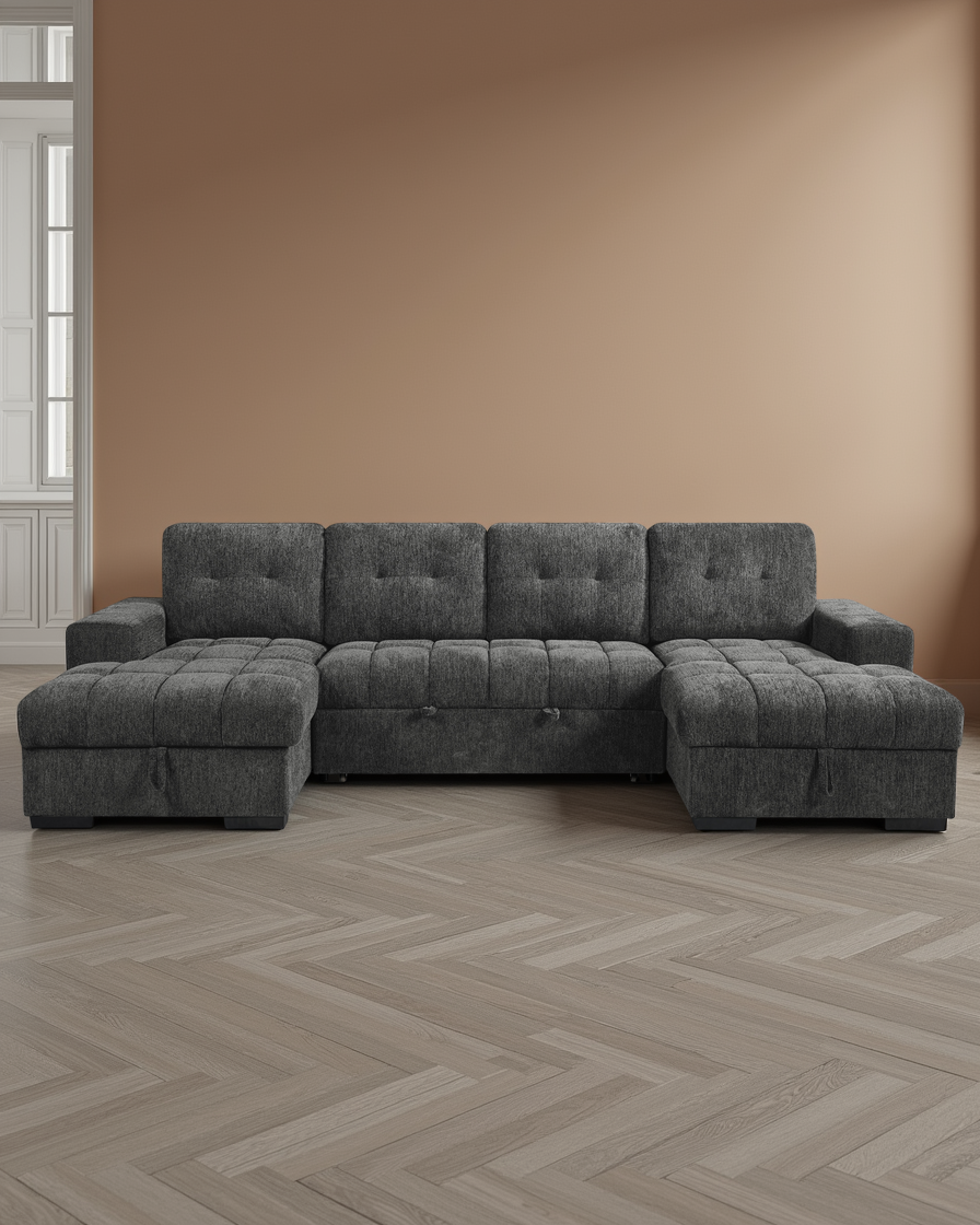 Oslo Sofabed Grey U Shape Corner