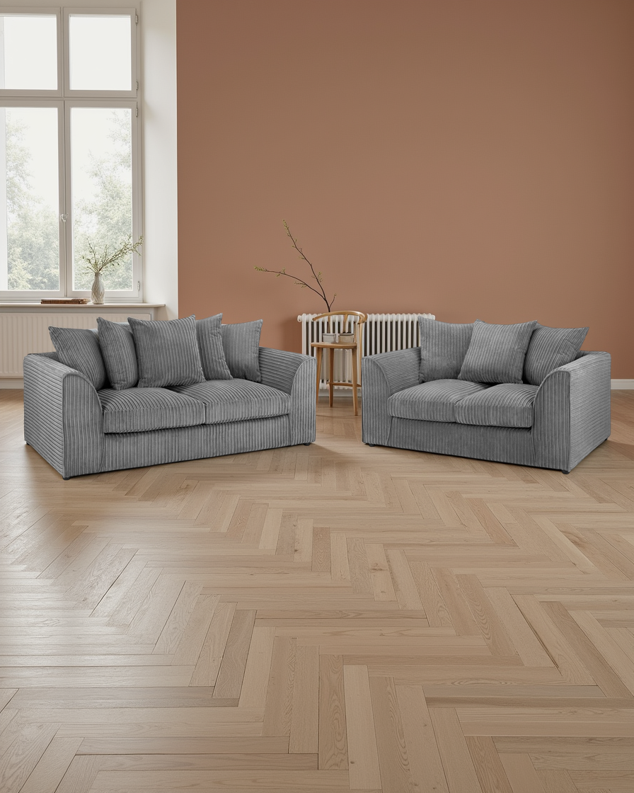 Barna Jumbo Sofa Grey 3+2 Seater