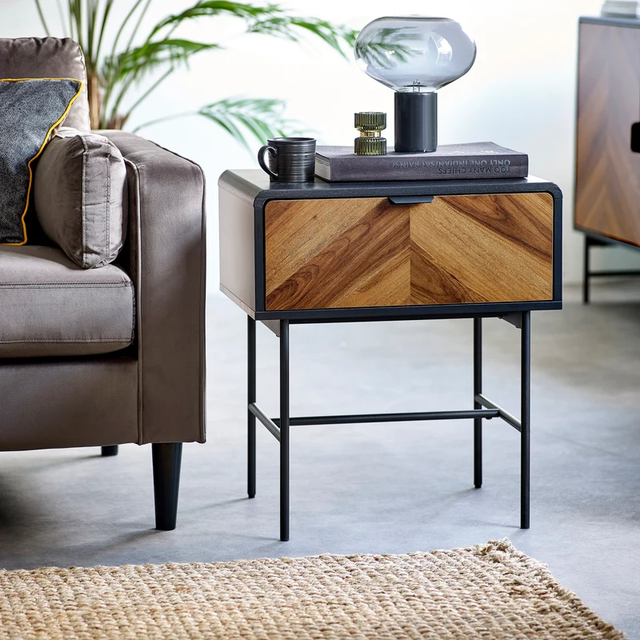 Alvin Lamp Table Black and Natural