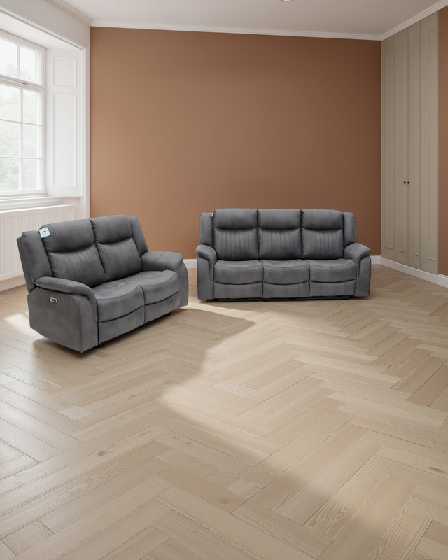 Cork Electric Recliner Sofa Grey 3+2 Seater