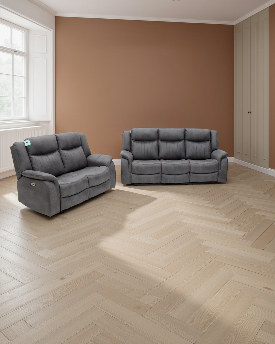 Cork Electric Recliner Sofa Grey 3+2 Seater
