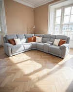 Cardiff Electric Recliner Sofa Grey Large Corner