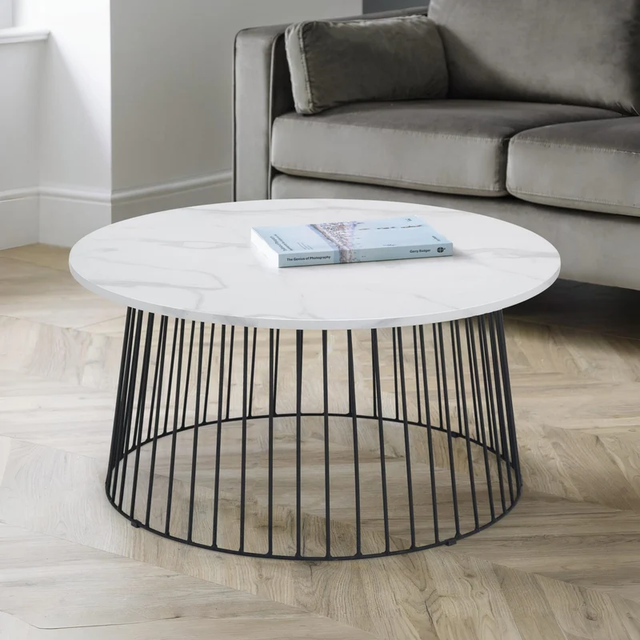 Broadway Round Coffee Table White Marble