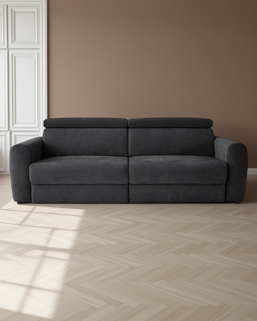 Rotterdam Electric Sofabed Black 3 Seater