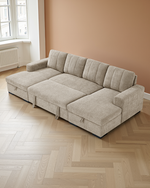 Warsaw Sofabed Beige U Shape Corner